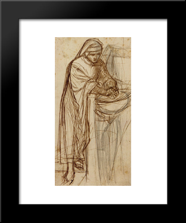 Sketch For Dante At Verona, With A Preliminary Study For The Principal Figure 20x24 Black Modern Wood Framed Art Print Poster by Rossetti, Dante Gabriel