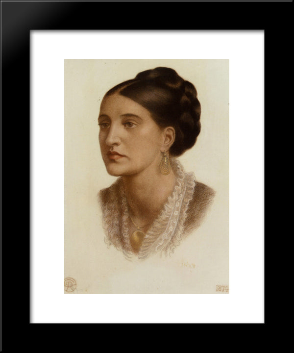 Portrait Of Mrs Georgin A Fernandez 20x24 Black Modern Wood Framed Art Print Poster by Rossetti, Dante Gabriel