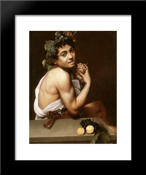 Sick Bacchus 20x24 Black Modern Wood Framed Art Print Poster by Caravaggio