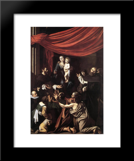 Madonna Del Rosario 20x24 Black Modern Wood Framed Art Print Poster by Caravaggio