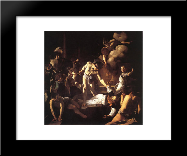 The Martyrdom Of St. Matthew 20x24 Black Modern Wood Framed Art Print Poster by Caravaggio