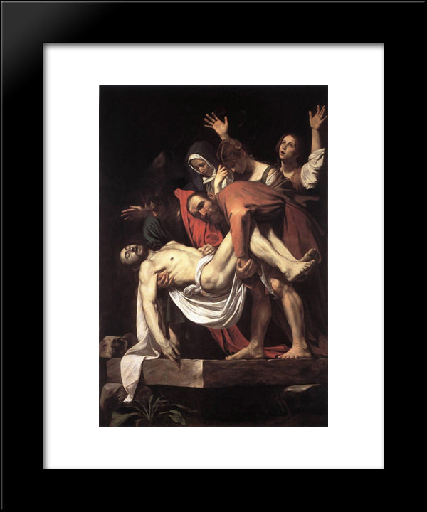 The Entombment 20x24 Black Modern Wood Framed Art Print Poster by Caravaggio