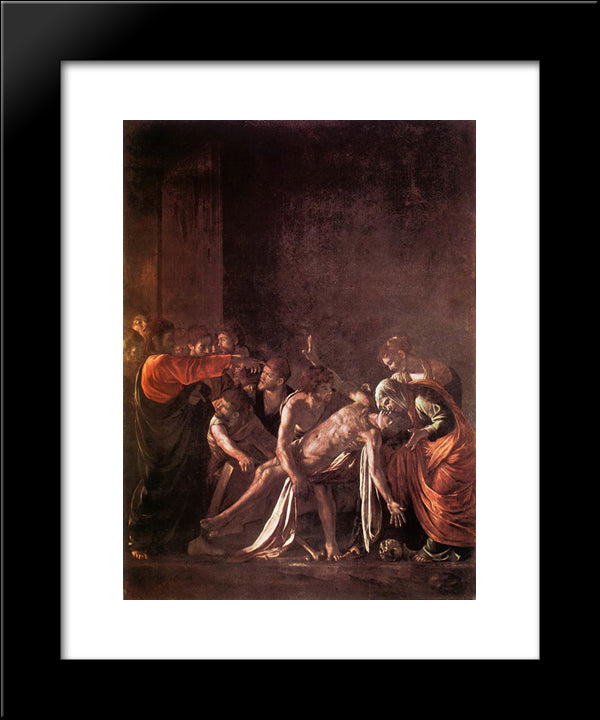 The Raising Of Lazarus 20x24 Black Modern Wood Framed Art Print Poster by Caravaggio