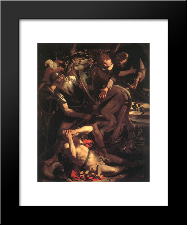 The Conversion Of St. Paul 20x24 Black Modern Wood Framed Art Print Poster by Caravaggio