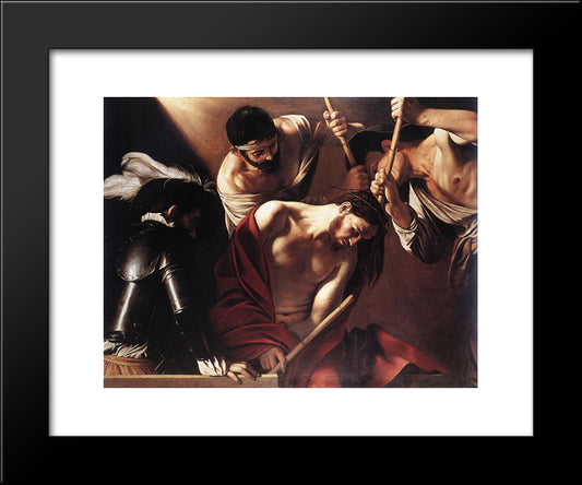 The Crowning With Thorns 20x24 Black Modern Wood Framed Art Print Poster by Caravaggio