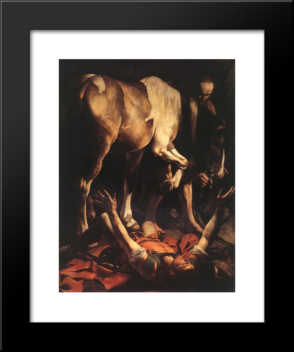 The Conversion On The Way To Damascus 20x24 Black Modern Wood Framed Art Print Poster by Caravaggio