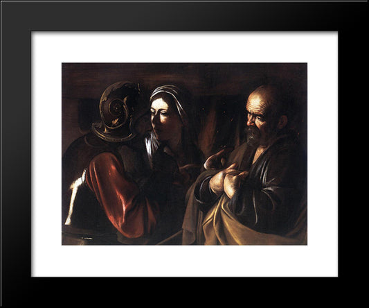 The Denial Of St. Peter 20x24 Black Modern Wood Framed Art Print Poster by Caravaggio