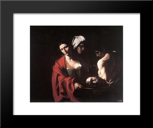 Salome With The Head Of The Baptist 20x24 Black Modern Wood Framed Art Print Poster by Caravaggio