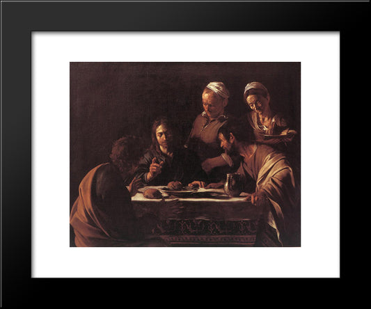 Supper At Emmaus 20x24 Black Modern Wood Framed Art Print Poster by Caravaggio