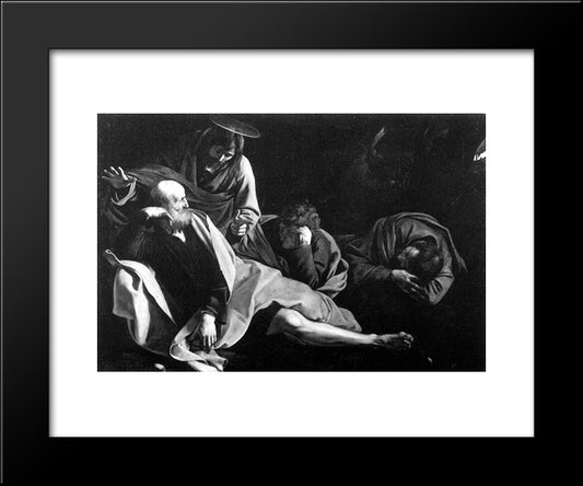 Christ In The Garden 20x24 Black Modern Wood Framed Art Print Poster by Caravaggio