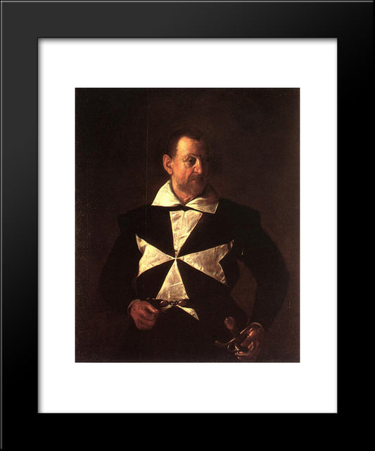 Portrait Of Alof De Wignacourt 20x24 Black Modern Wood Framed Art Print Poster by Caravaggio