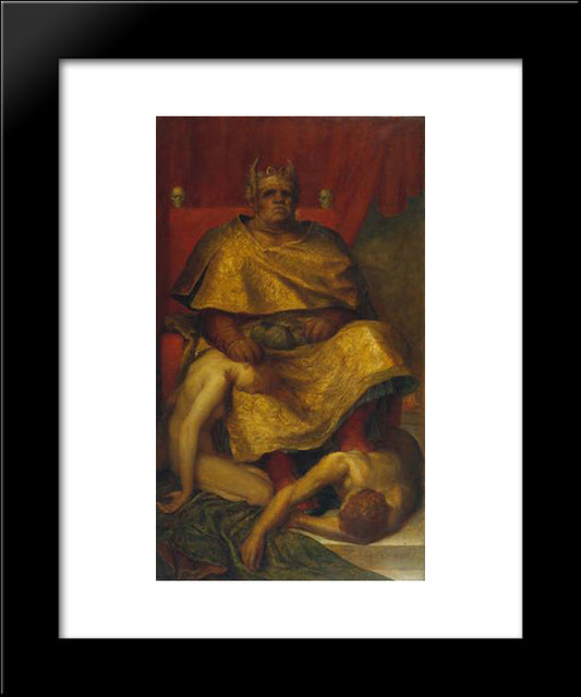 Mammon 20x24 Black Modern Wood Framed Art Print Poster by Watts, George Frederick