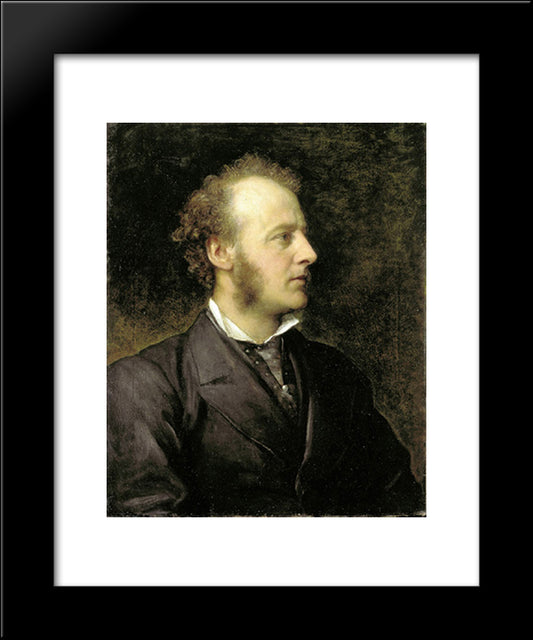 Portrait Of Sir John Everett Millais 20x24 Black Modern Wood Framed Art Print Poster by Watts, George Frederick