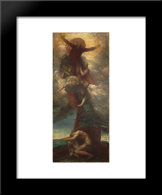 The Denunciation Of Adam And Eve 20x24 Black Modern Wood Framed Art Print Poster by Watts, George Frederick