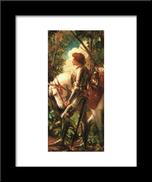 Sir Galahad 20x24 Black Modern Wood Framed Art Print Poster by Watts, George Frederick