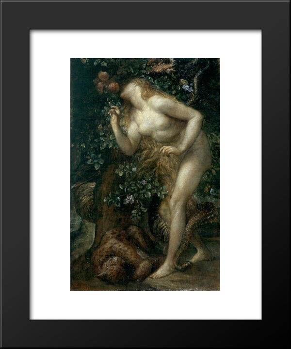 Eve Tempted 20x24 Black Modern Wood Framed Art Print Poster by Watts, George Frederick