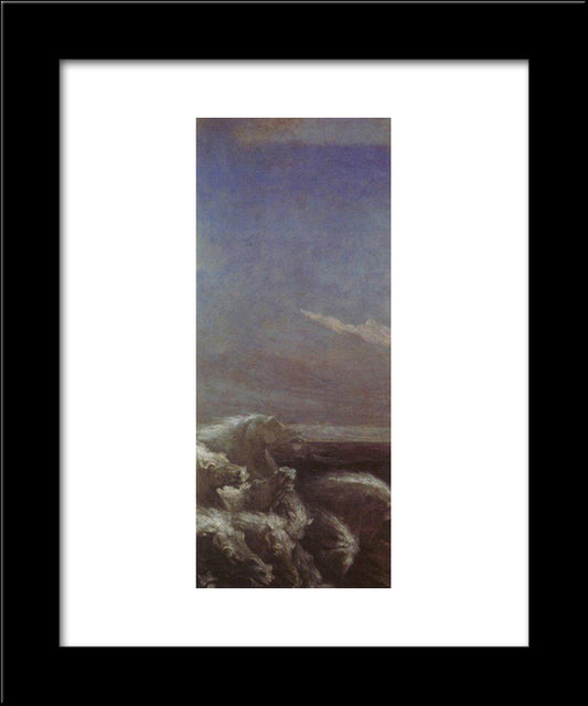 Neptune'S Horses 20x24 Black Modern Wood Framed Art Print Poster by Watts, George Frederick