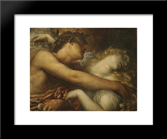 Orpheus And Eurydice 20x24 Black Modern Wood Framed Art Print Poster by Watts, George Frederick