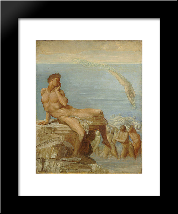 The Genius Of Greek Poetry 20x24 Black Modern Wood Framed Art Print Poster by Watts, George Frederick