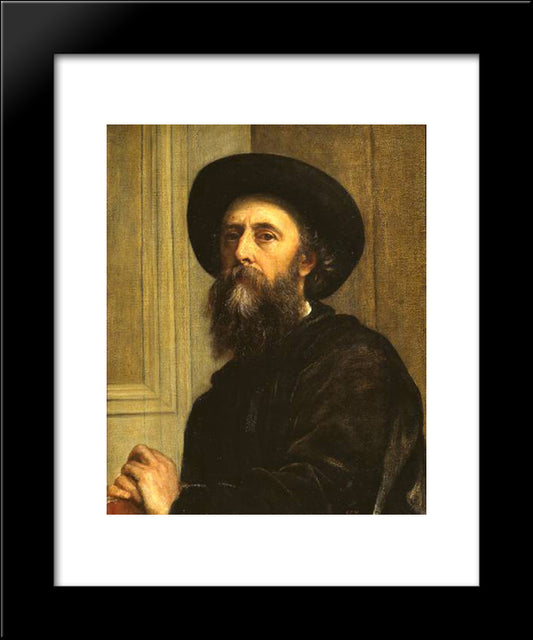 Self-Portrait 20x24 Black Modern Wood Framed Art Print Poster by Watts, George Frederick