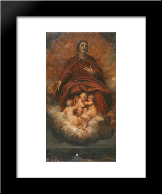 The Spirit Of Christianity 20x24 Black Modern Wood Framed Art Print Poster by Watts, George Frederick