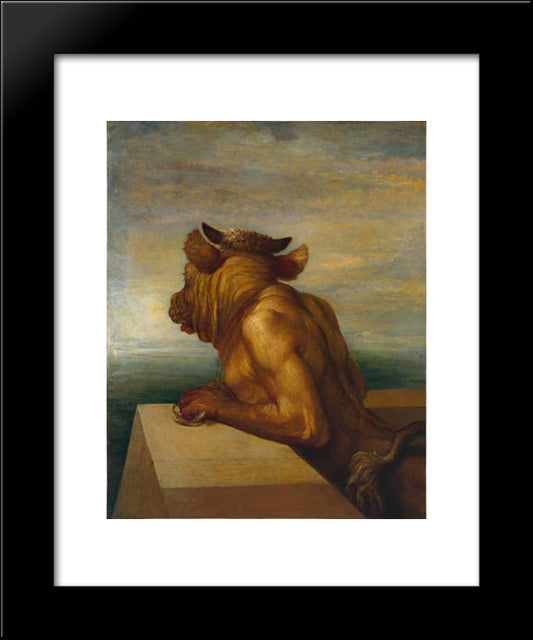 The Minotaur 20x24 Black Modern Wood Framed Art Print Poster by Watts, George Frederick