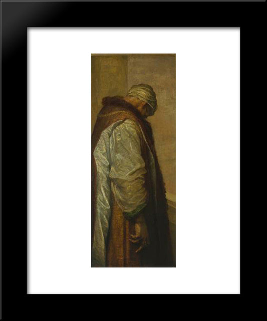 For He Had Great Possessions' 20x24 Black Modern Wood Framed Art Print Poster by Watts, George Frederick