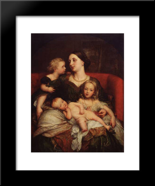 Mrs George Augustus Frederick Cavendish-Bentinck And Her Children 20x24 Black Modern Wood Framed Art Print Poster by Watts, George Frederick