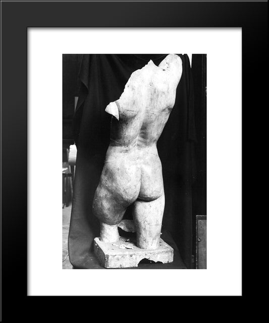 Female Torso 20x24 Black Modern Wood Framed Art Print Poster by Watts, George Frederick