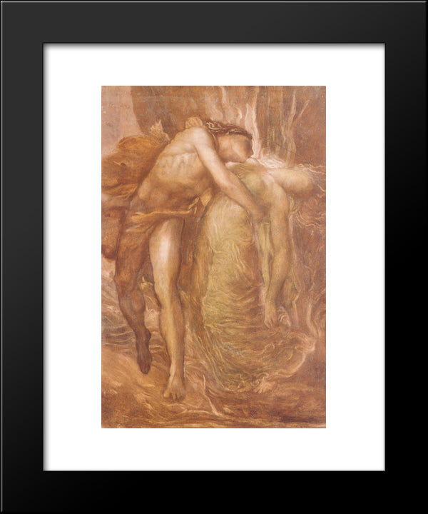 Orpheus And Eurydice 20x24 Black Modern Wood Framed Art Print Poster by Watts, George Frederick