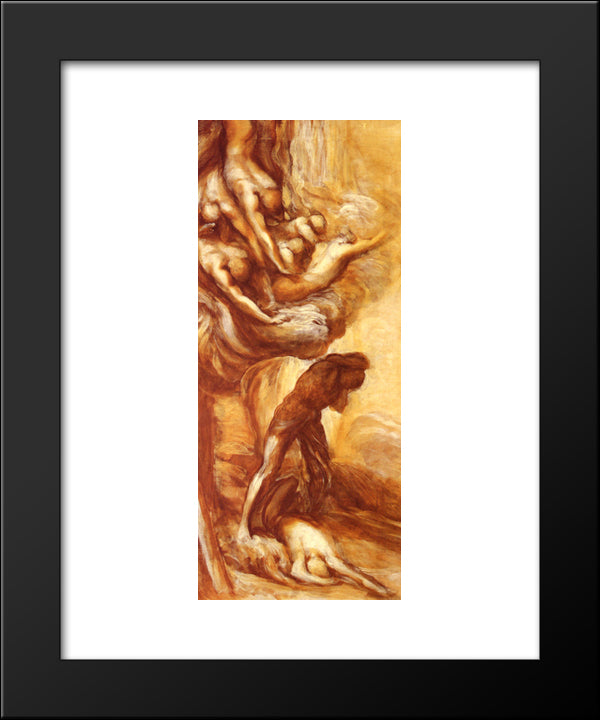 The Denunciation Of Cain 20x24 Black Modern Wood Framed Art Print Poster by Watts, George Frederick