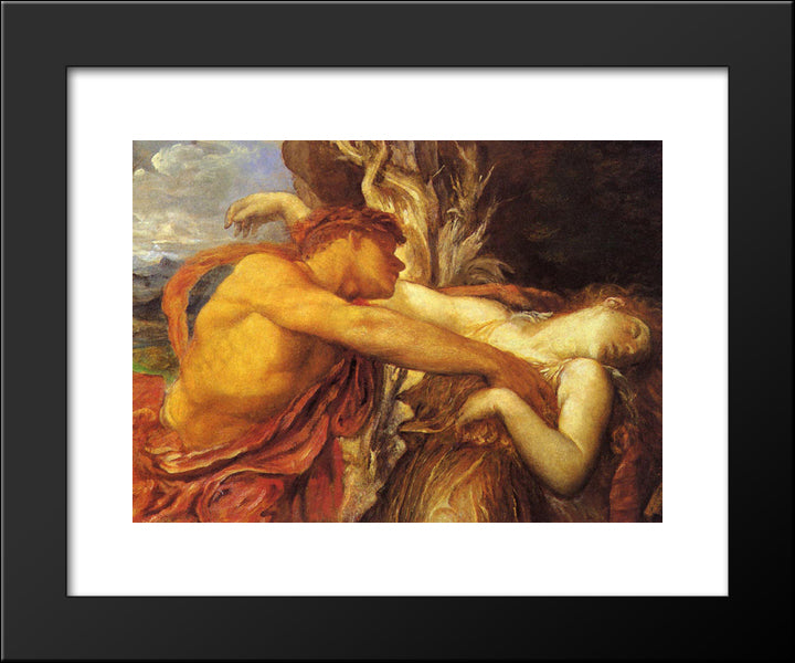 Orpheus And Eurydice (Detail) 20x24 Black Modern Wood Framed Art Print Poster by Watts, George Frederick