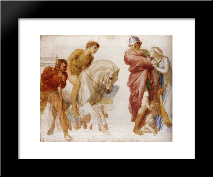 Study For Coriolanus 20x24 Black Modern Wood Framed Art Print Poster by Watts, George Frederick