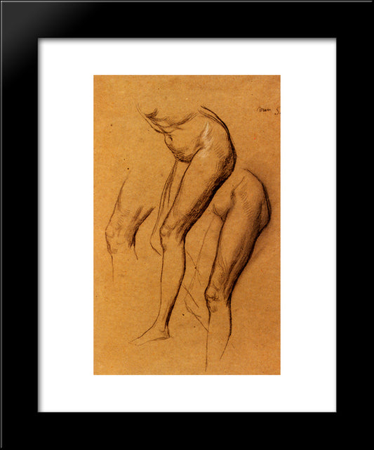 Nude Studies Of Long Mary, Two Being Studies For Eve Tempted 20x24 Black Modern Wood Framed Art Print Poster by Watts, George Frederick