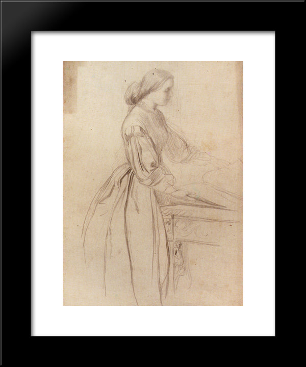 Portrait Of A Lady, Possibly Julia Jackson 20x24 Black Modern Wood Framed Art Print Poster by Watts, George Frederick