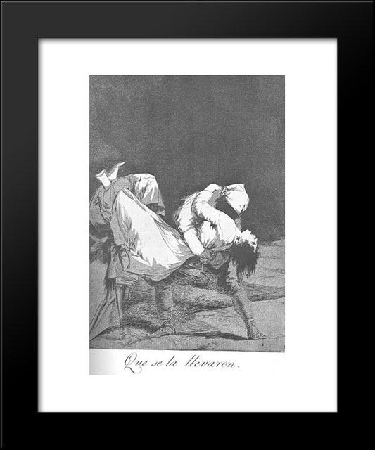 Caprichos - Plate 8: They Carried Her Off 20x24 Black Modern Wood Framed Art Print Poster by Goya, Francisco