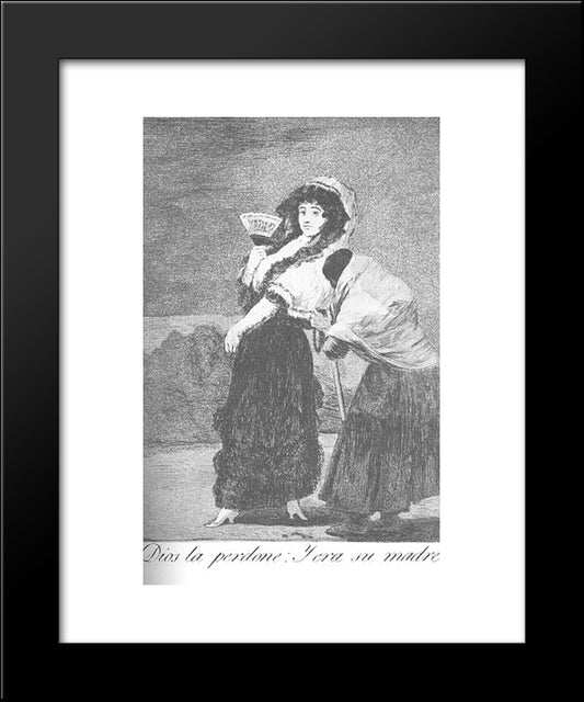 Caprichos - Plate 16: For Heaven'S Sake - And It Was Her Mother 20x24 Black Modern Wood Framed Art Print Poster by Goya, Francisco