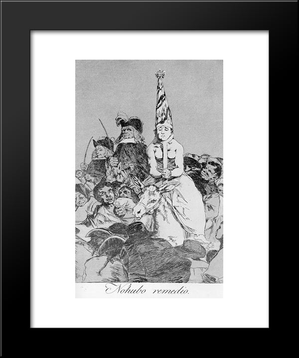 Caprichos - Plate 24: Nothing Could Be Done About It 20x24 Black Modern Wood Framed Art Print Poster by Goya, Francisco
