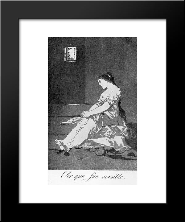 Caprichos - Plate 32: Because She Was Susceptible 20x24 Black Modern Wood Framed Art Print Poster by Goya, Francisco