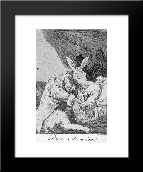 Caprichos - Plate 40: Of What Ill Will He Die? 20x24 Black Modern Wood Framed Art Print Poster by Goya, Francisco