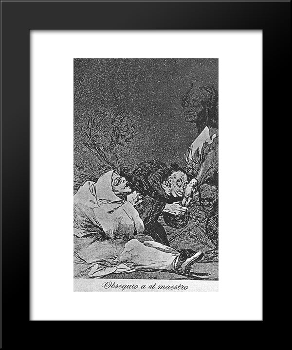 Caprichos - Plate 47: Homage To The Master 20x24 Black Modern Wood Framed Art Print Poster by Goya, Francisco