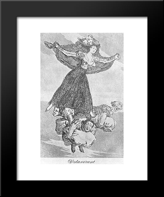 Caprichos - Plate 61: They Are Flying 20x24 Black Modern Wood Framed Art Print Poster by Goya, Francisco