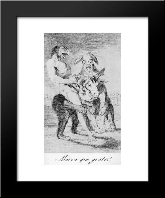 Caprichos - Plate 63: Look How Solemn They Are! 20x24 Black Modern Wood Framed Art Print Poster by Goya, Francisco