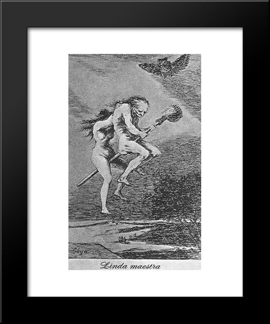 Caprichos - Plate 68: Lovely Teacher 20x24 Black Modern Wood Framed Art Print Poster by Goya, Francisco