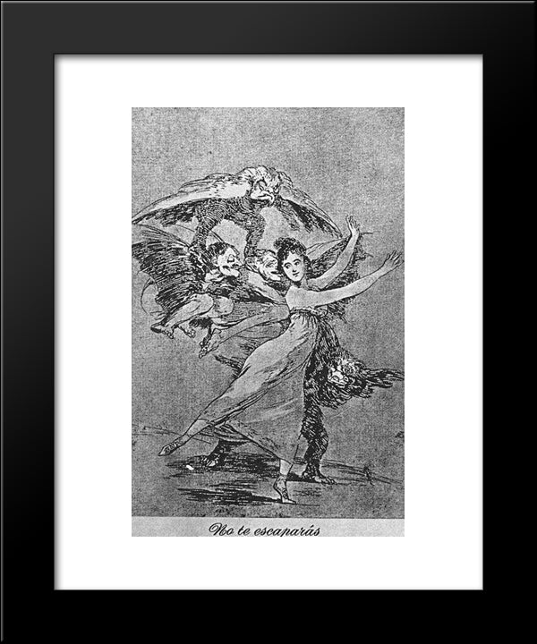 Caprichos - Plate 72: You Cannot Escape 20x24 Black Modern Wood Framed Art Print Poster by Goya, Francisco