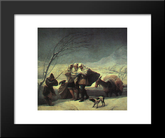 Winter 20x24 Black Modern Wood Framed Art Print Poster by Goya, Francisco