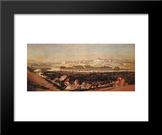 Festival At The Meadow Of San Isadore 20x24 Black Modern Wood Framed Art Print Poster by Goya, Francisco