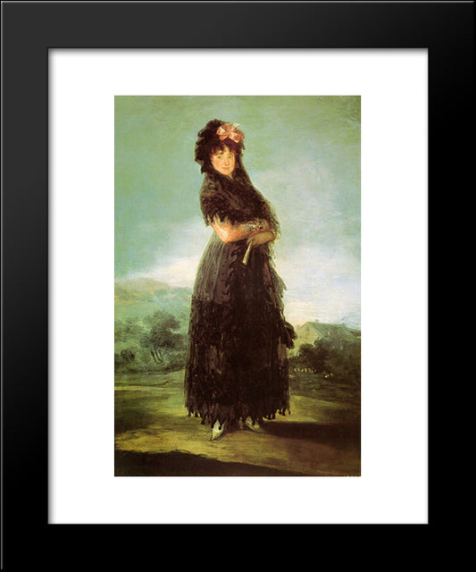 Portrait Of Mariana Waldstein 20x24 Black Modern Wood Framed Art Print Poster by Goya, Francisco