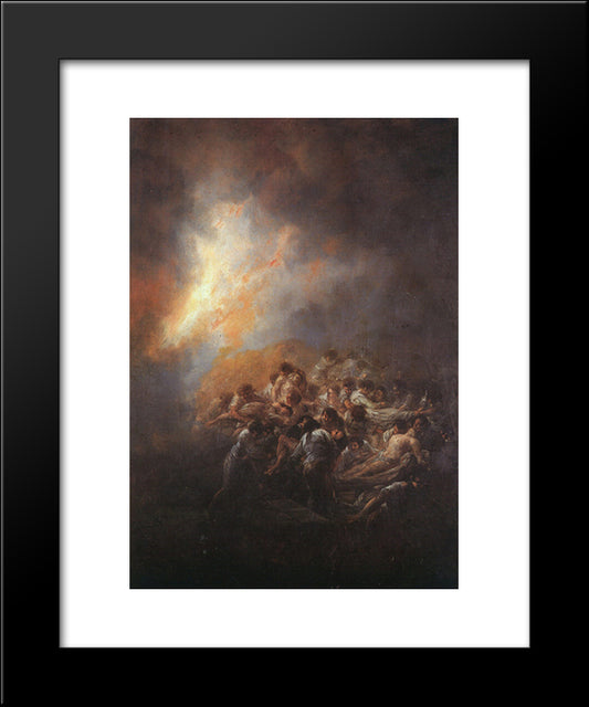 The Fire 20x24 Black Modern Wood Framed Art Print Poster by Goya, Francisco