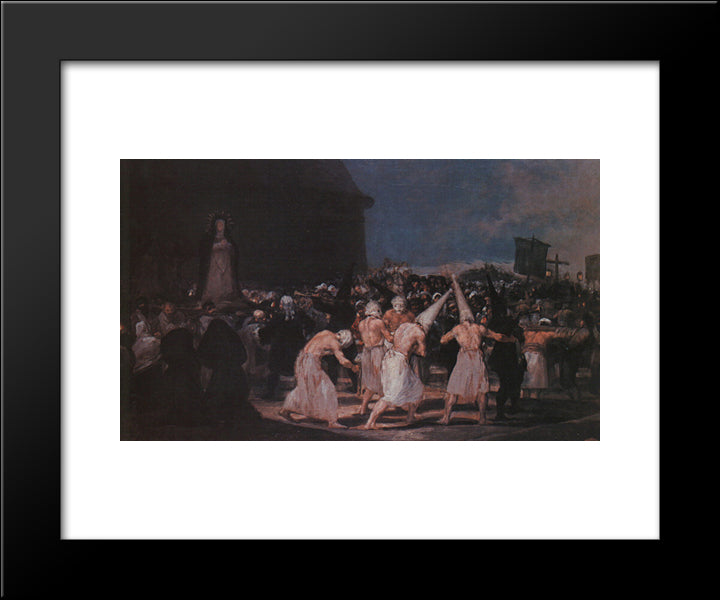 Procession Of Flagellants On Good Friday 20x24 Black Modern Wood Framed Art Print Poster by Goya, Francisco